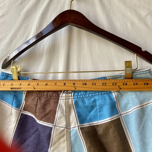 Billabong Swim Trunks Mens Size 34 Color Block Plaid Board Shorts Bathing Suit - Picture 14 of 16